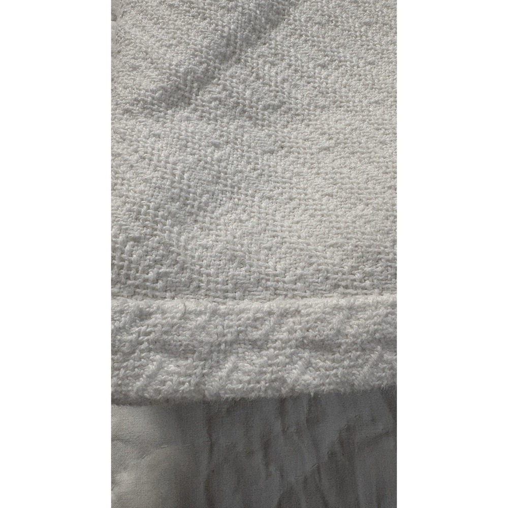 Vintage Fieldcrest Royal Velvet White Woven Cotton Full Queen Blanket Made USA - Picture 4 of 13